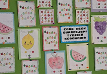 Prace dzieci wykonane w ramach Code Week